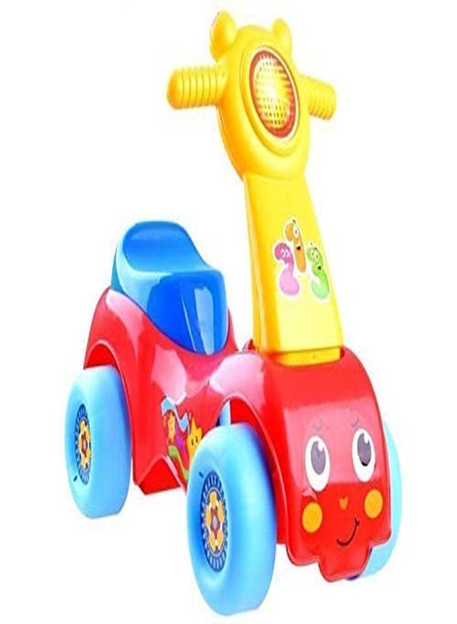 Shivaaro Ride-on Scooter for Children Pusher Scooter for Kids with Folding Seats Adjustable 4 Wheels Scooter for Girls and Boys Toddlers (Multicolor) - Image 1